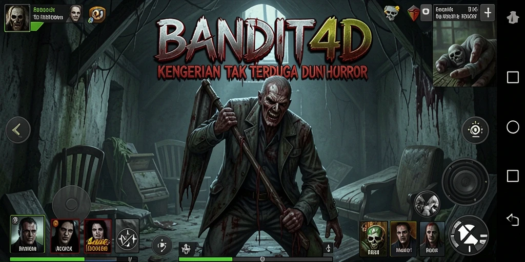 Tampilan gameplay seram dari BANDIT4D dengan suasana mencekam.