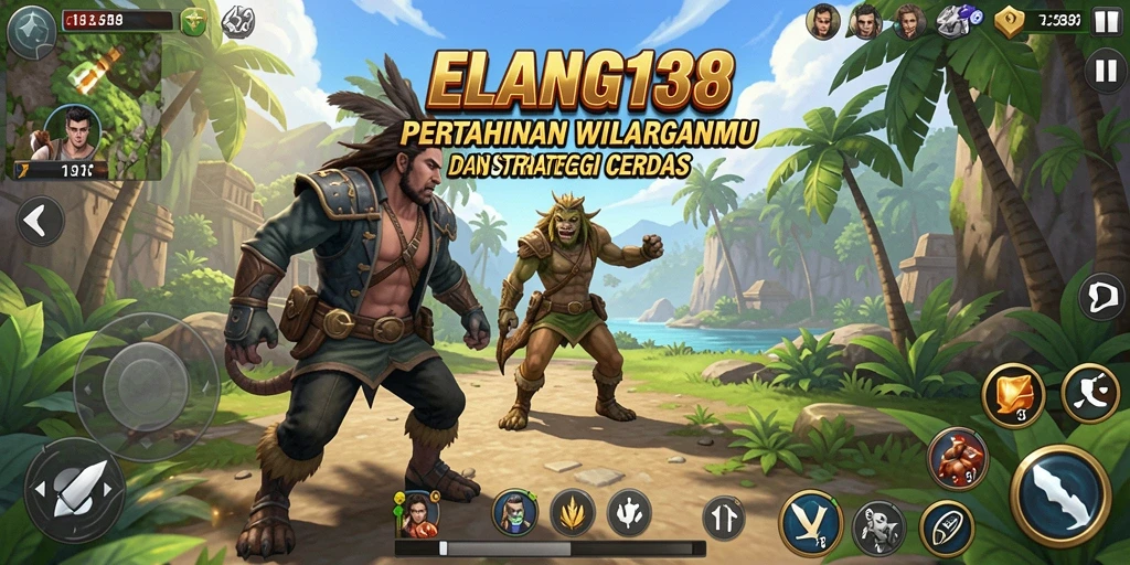 Screenshot dari gameplay <strong>ELANG138</strong> menampilkan pertarungan menegangkan di menara.