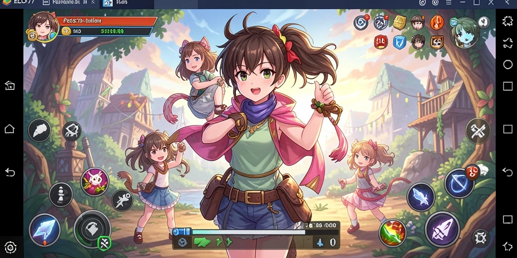 Tampilan gameplay menakjubkan dengan karakter anime yang beraksi.