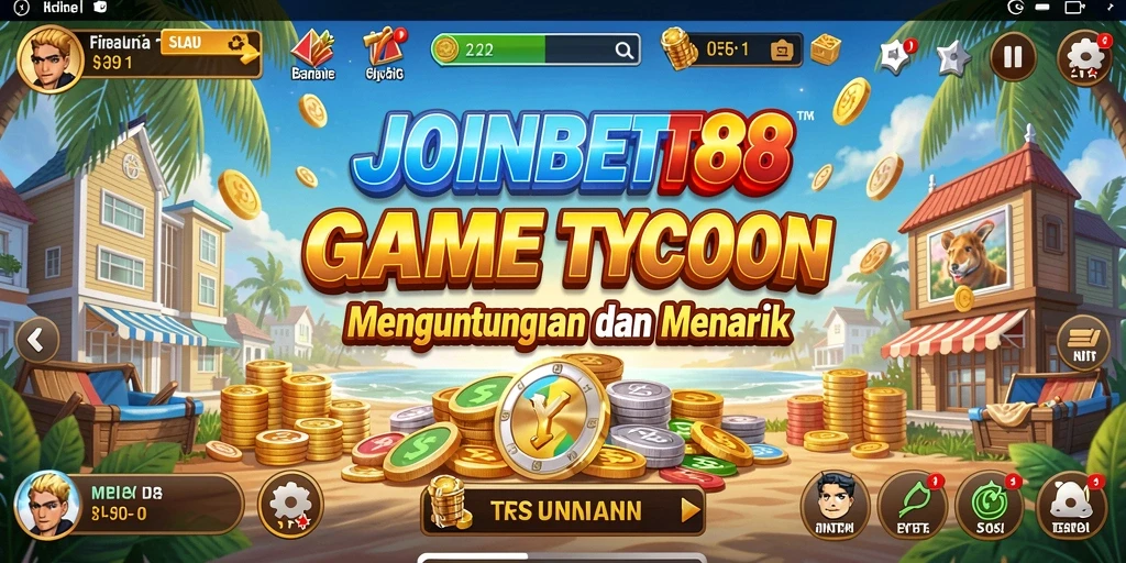 Screenshot gameplay JOINBET88 dengan aktivitas pengelolaan bisnis.