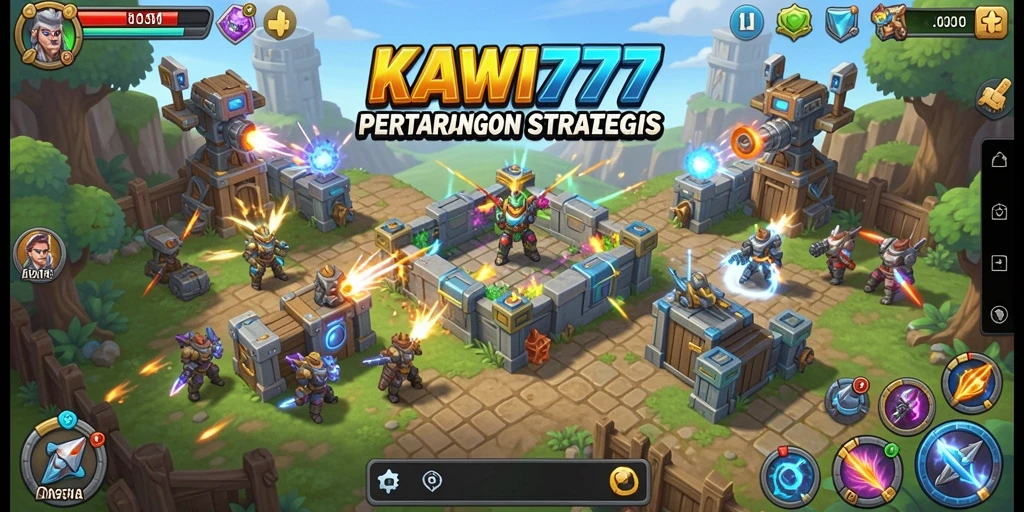 Tampilan gameplay KAWI777 yang menegangkan dan penuh strategi dalam Tower Defense.