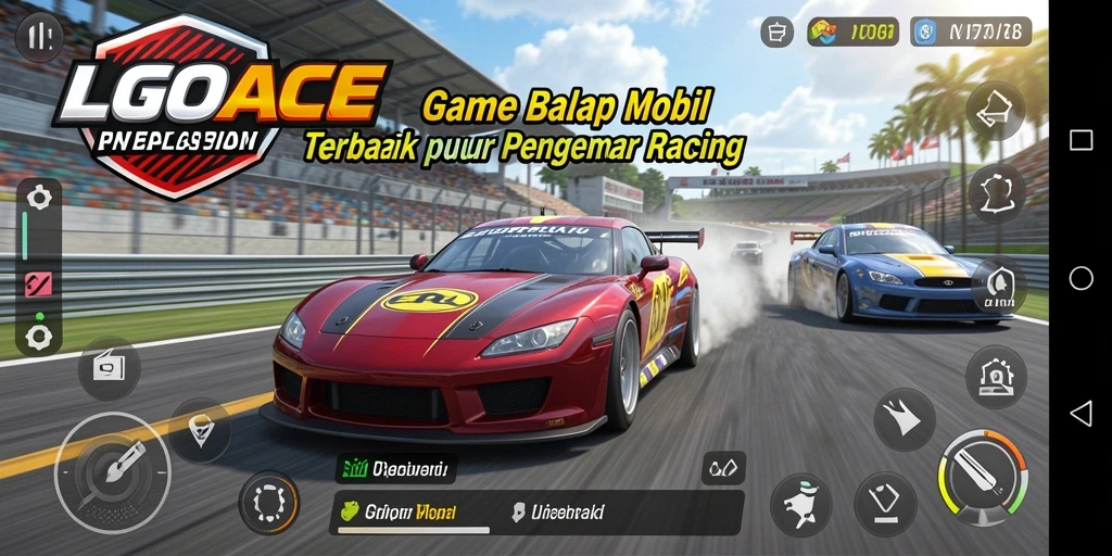 Tampilan menarik dari gameplay balap mobil LGOACE di trek yang menantang.