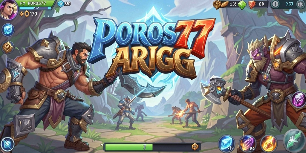 Gameplay POROS77 menampilkan pertarungan dan eksplorasi yang menarik.