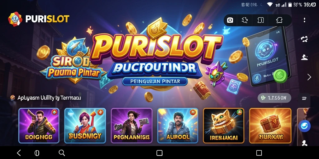 Screenshot gameplay PURISLOT yang menunjukkan optimasi aplikasi dengan mudah.