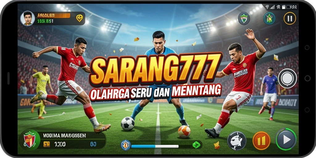 Tangkapan layar gameplay SARANG777 yang menampilkan aksi olahraga seru.