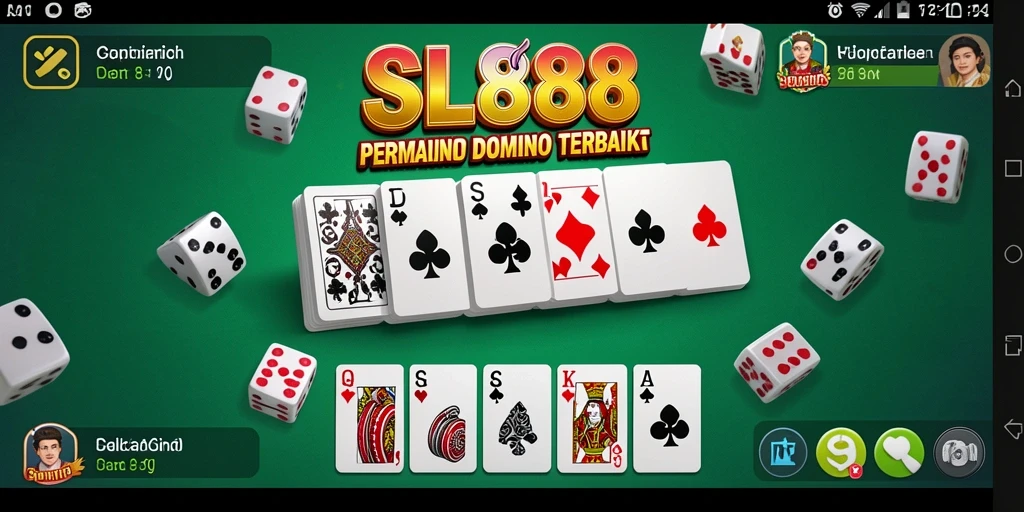 Screenshot utama SL888 menampilkan keseruan bermain domino secara langsung.