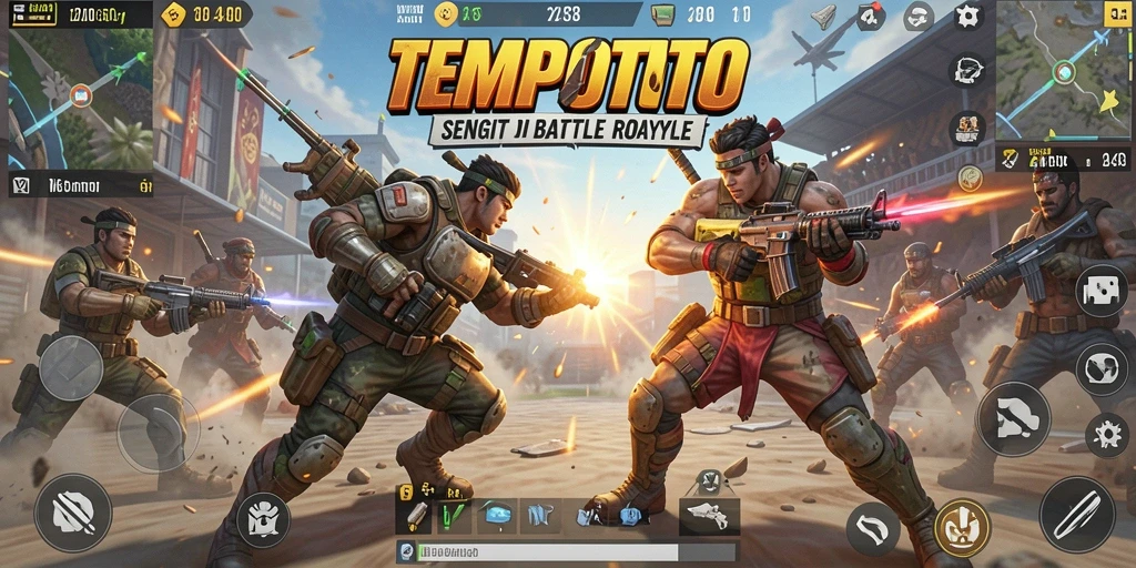 Gameplay seru TEMPOTOTO di medan perang Battle Royale.